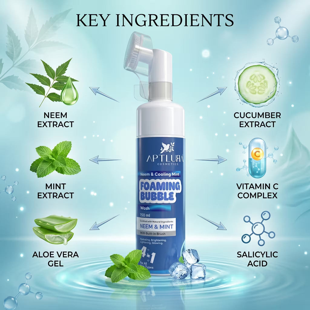 Aptlura Neem & Mint Foaming Bubble Facewash 150ml