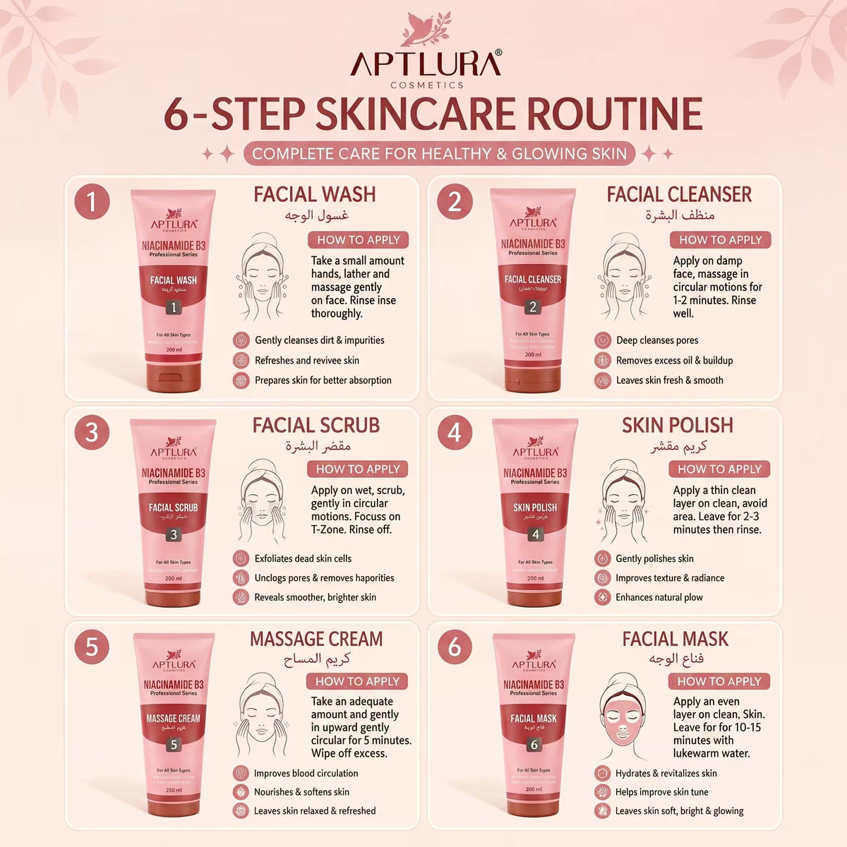 Aptlura Niacinamide Facial Kit (Bundle of 6)