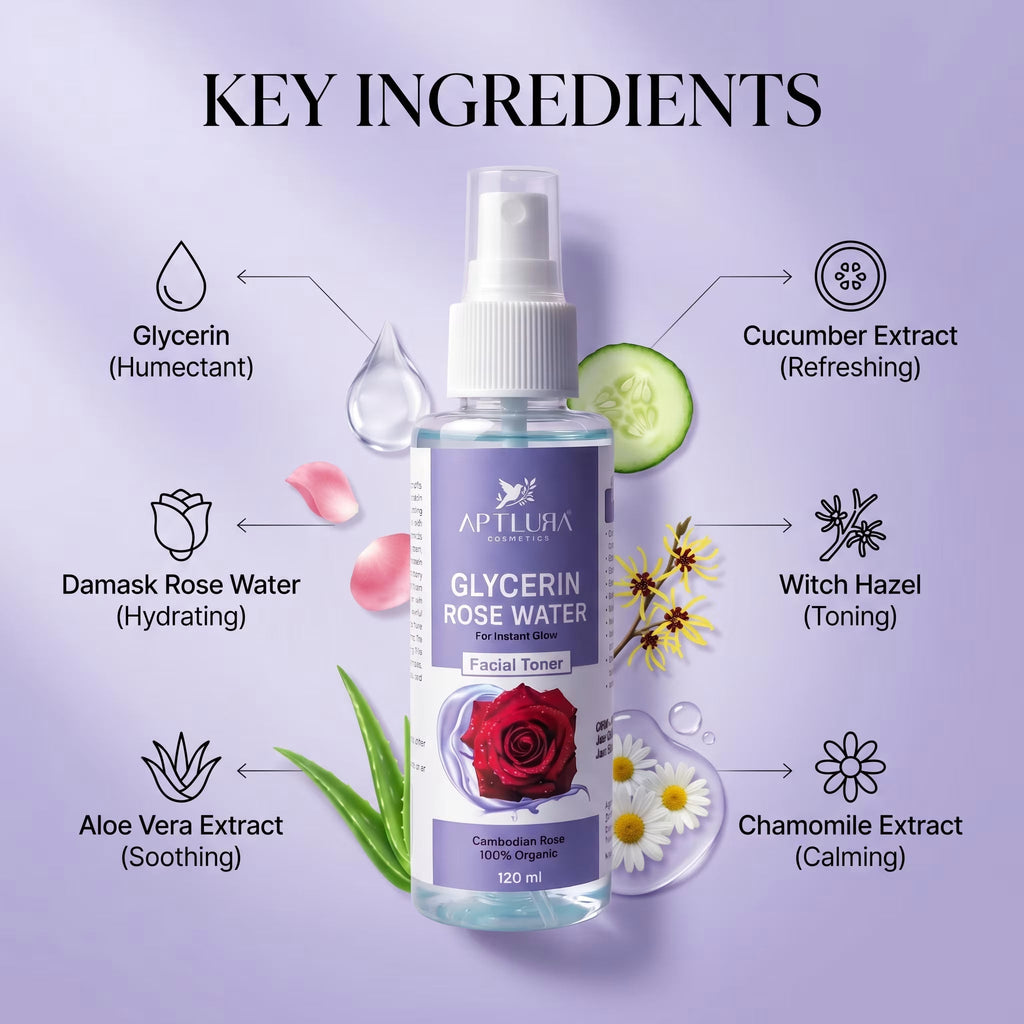Aptlura Glycerin Rose Water Toner – 120ml