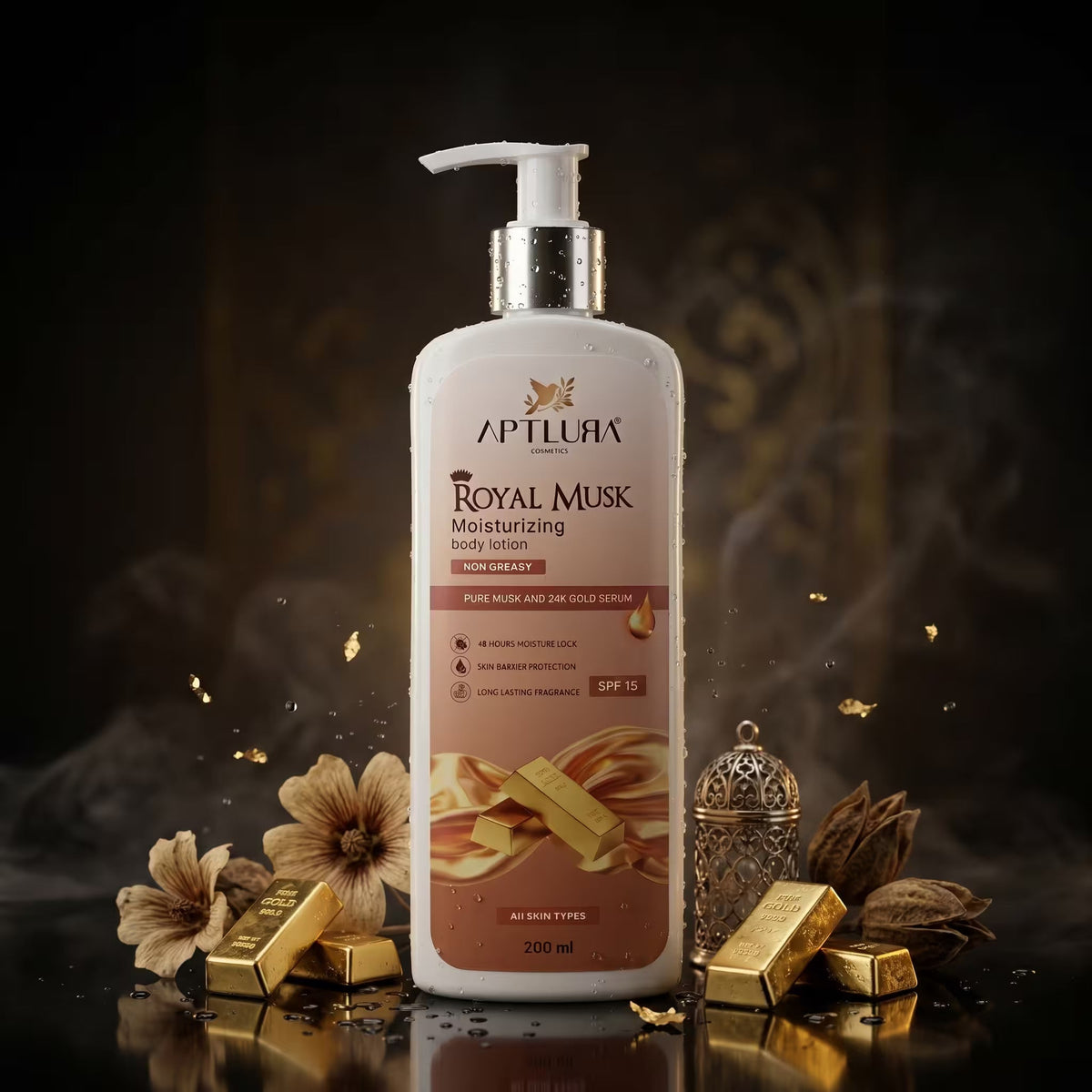 Aptlura Royal Musk 24K Gold Body Lotion 200ml