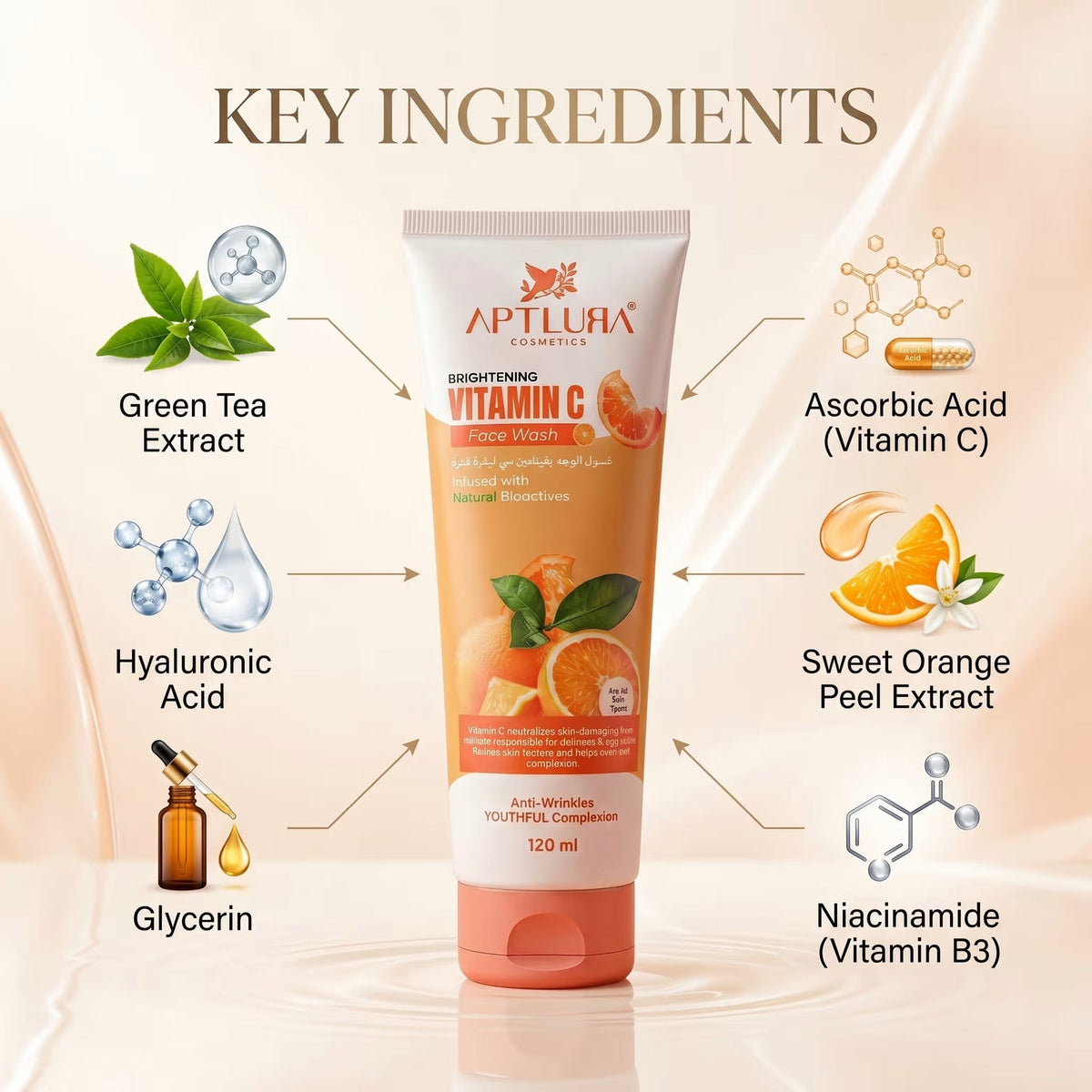 Aptlura Vitamin C Face Wash – 120ml