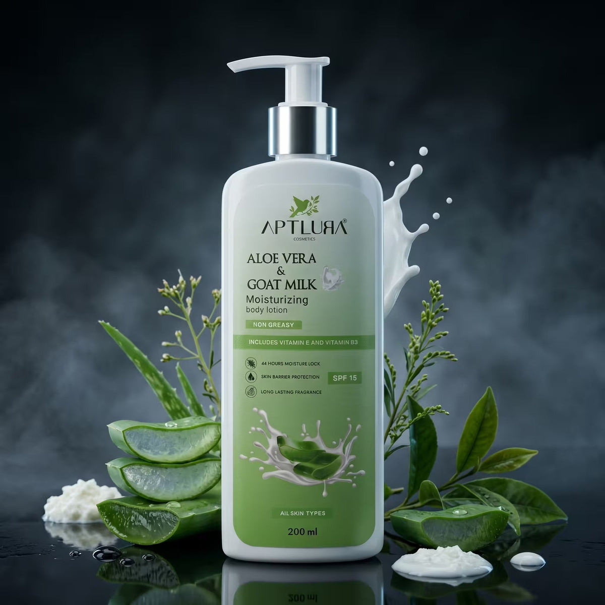 Aptlura Aloe Vera & Goat Milk Moisturizing Body Lotion 200ml