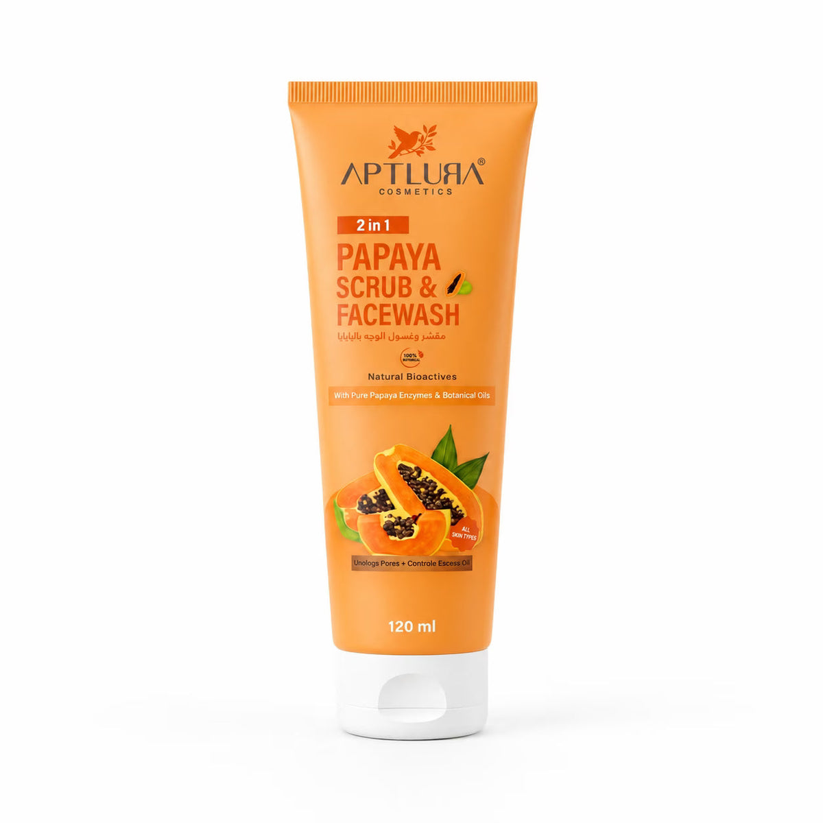 Aptlura Papaya Scrub & Face Wash – 120ml