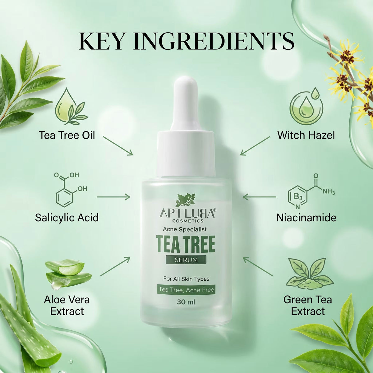 Aptlura Tea Tree Acne Control Serum – 30ml