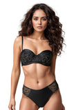 BLS - Aria Padded And Wired Bandeau Lace Bra - Black