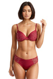 BLS - Aria Padded And Wired Strapless Demi Bra Set - Red