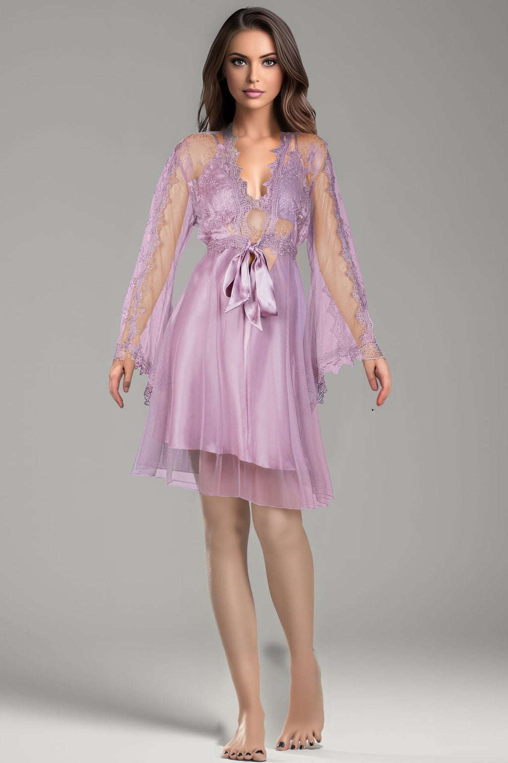 BLS - Babette Silk And Lace Nighty - Rose