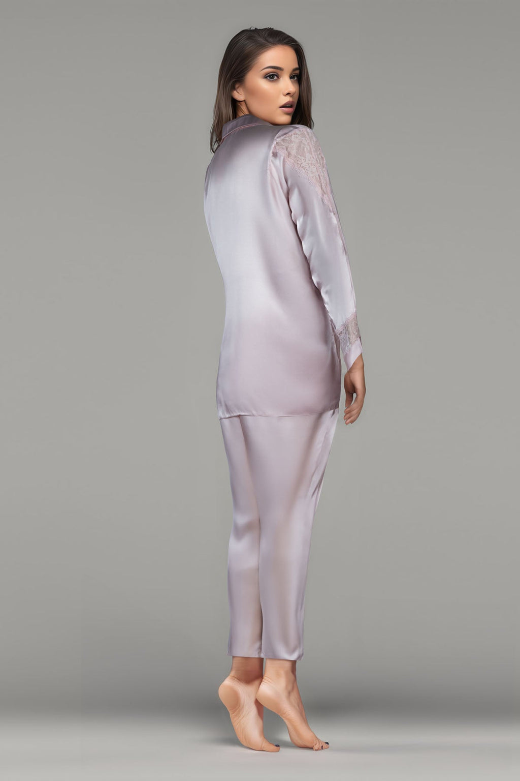 BLS - Beulah Silk Pajama Set - Powder Pink