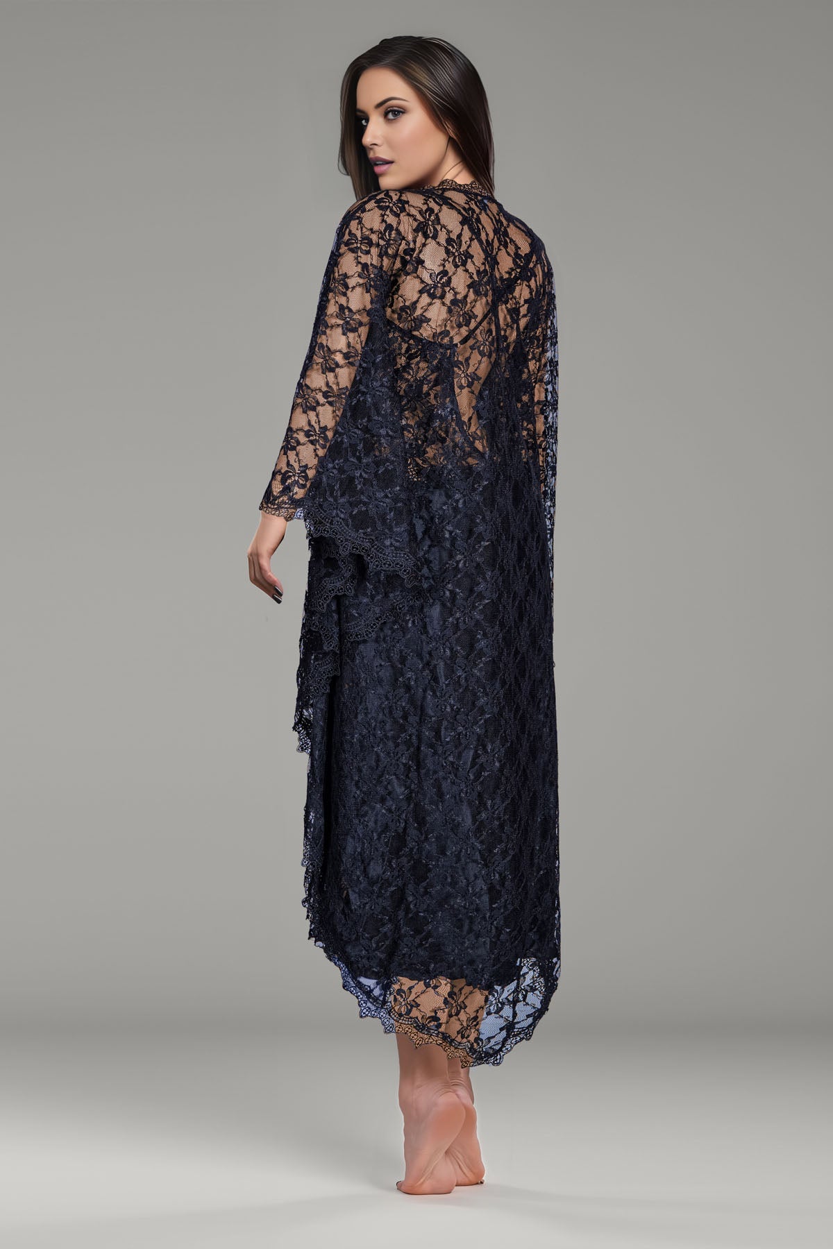BLS - Bella Silk And Lace Nighty - Black