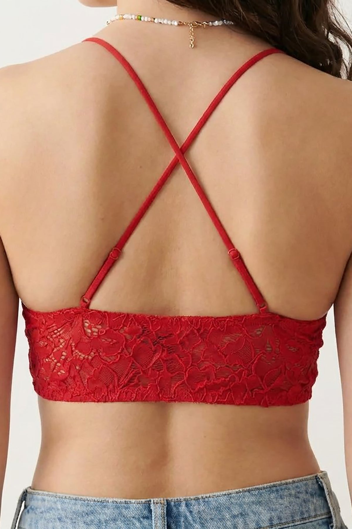 BLS - Belle Non Padded Lace Bralette - Red