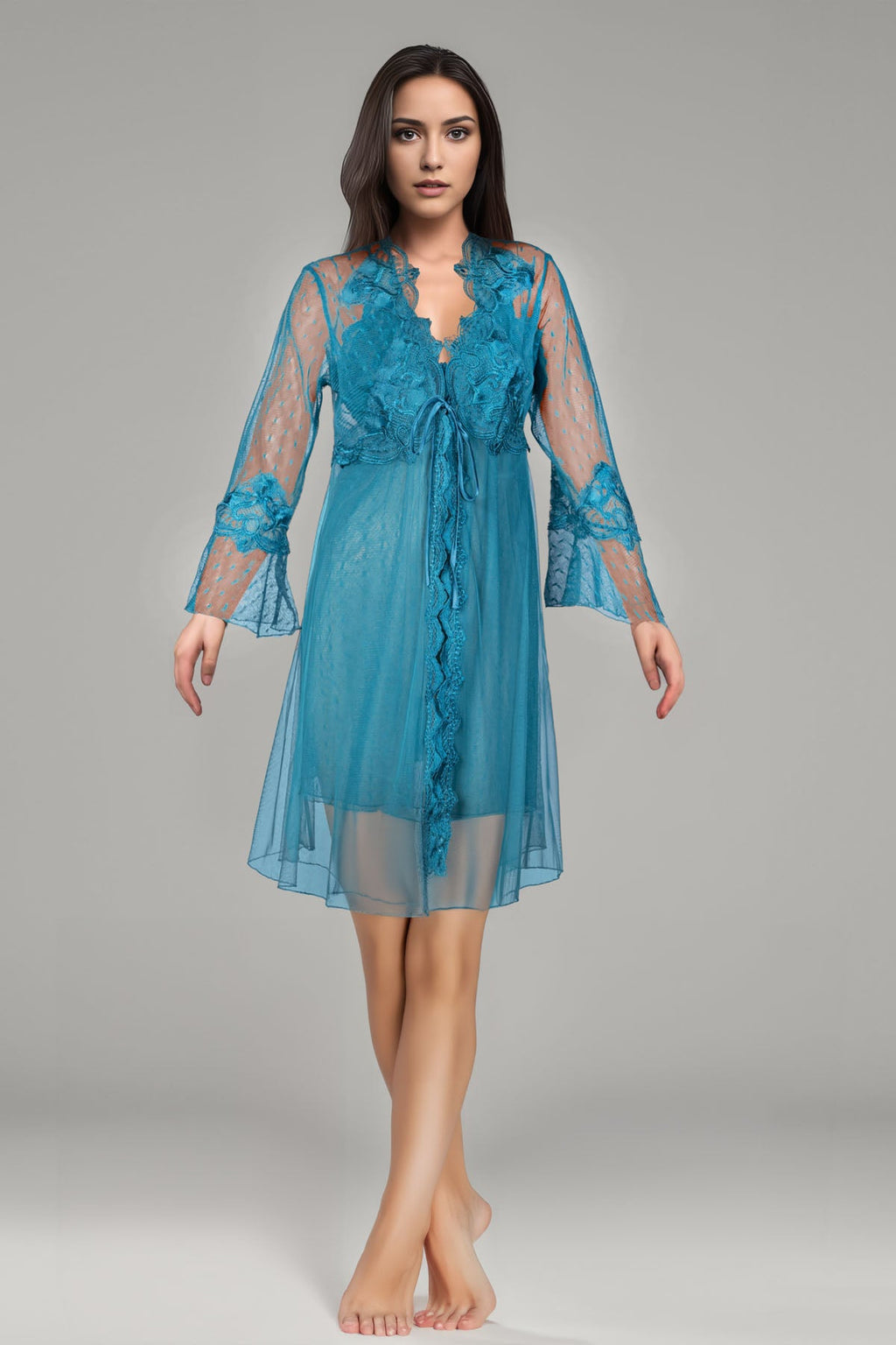 BLS - Bree Silk And Lace Nighty - Green