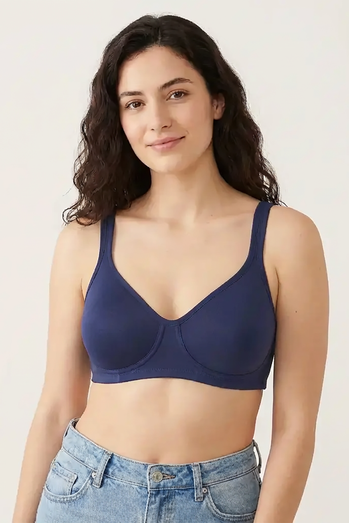 BLS - Calantha Non Wired And Non Padded Cotton Bra - Navy Blue