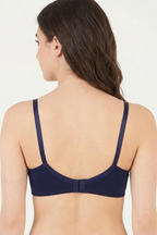 BLS - Cansu Non Wired And Non Padded Cotton Bra - Mid Blue