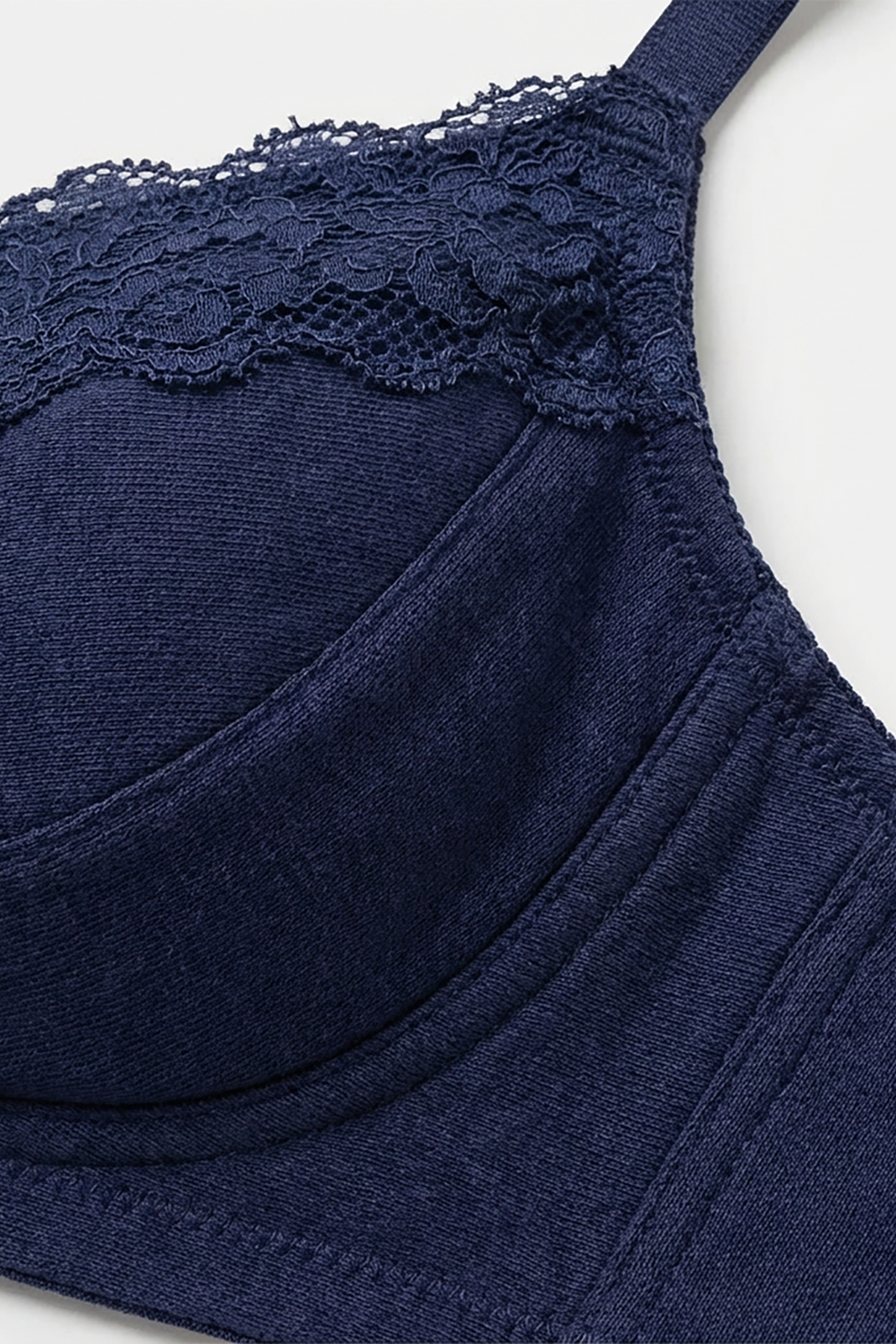 BLS - Caprina Non Wired And Non Padded Cotton Bra - Mid Blue