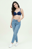 BLS - Cheree Wired And Padded Cotton Bra - Blue