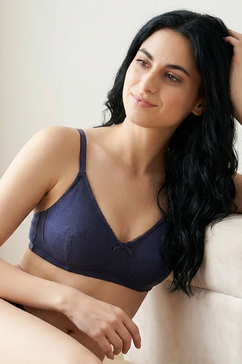 BLS - Cora Non wired And Non Padded Cotton Bra - Navy Blue