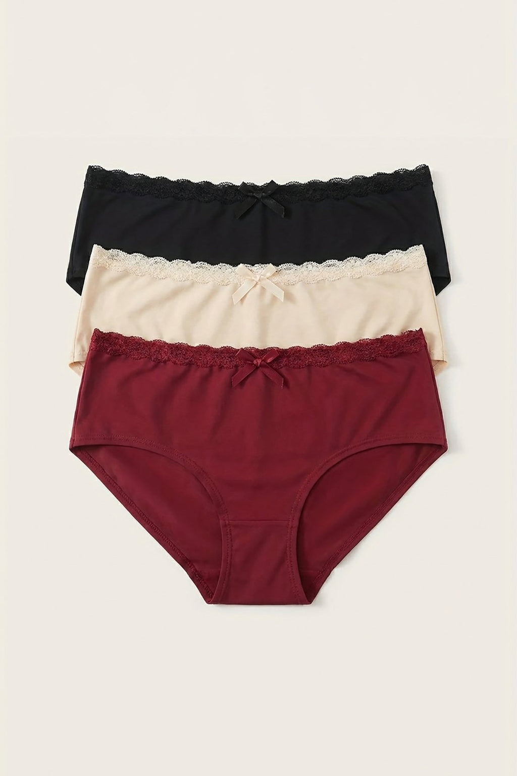 BLS - Polyamide Panty Pack Of 3 - Negro-Merlot-Shifting Sand