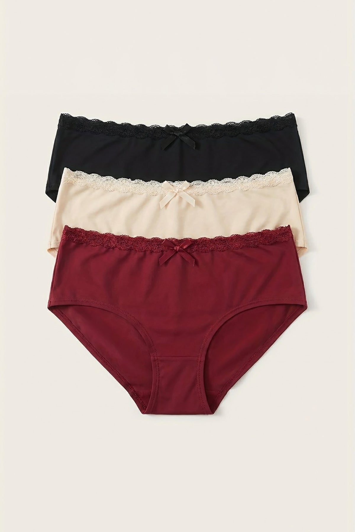 BLS - Polyamide Panty Pack Of 3 - Negro-Merlot-Shifting Sand