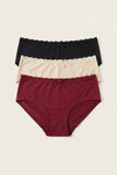 BLS - Cotton Panty Pack Of 3 - Negro-Merlot-Shifting Sand