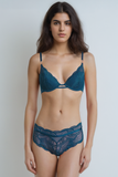 BLS - Eartha Wired And Paded Lace Bra Set - Green