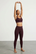 BLS - Eleanor Padded Sports Bra And Tights Set - Burgundy