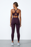 BLS - Eleanor Padded Sports Bra And Tights Set - Burgundy