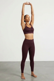 BLS - Eleanor Padded Sports Bra And Tights Set - Burgundy