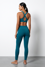 BLS - Eleanor Padded Sports Bra And Tights Set - Green