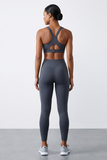 BLS - Eleanor Padded Sports Bra And Tights Set - Grey