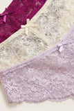 BLS - Lace Panty Pack Of 3 - Plum Caspia-Lavender Fog-Cream Pink
