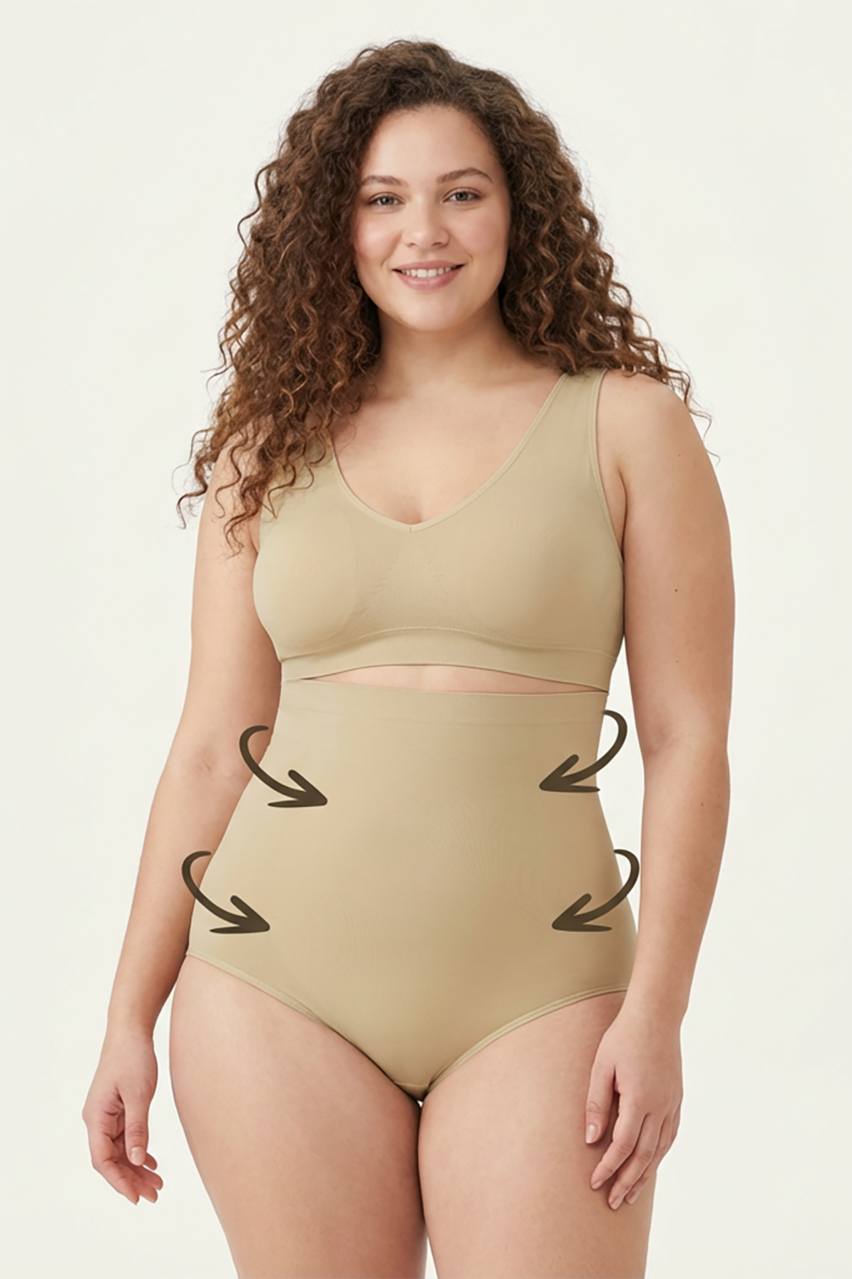 BLS - Opaque Fit Tummy Control Midwaist Shapewear - Skin