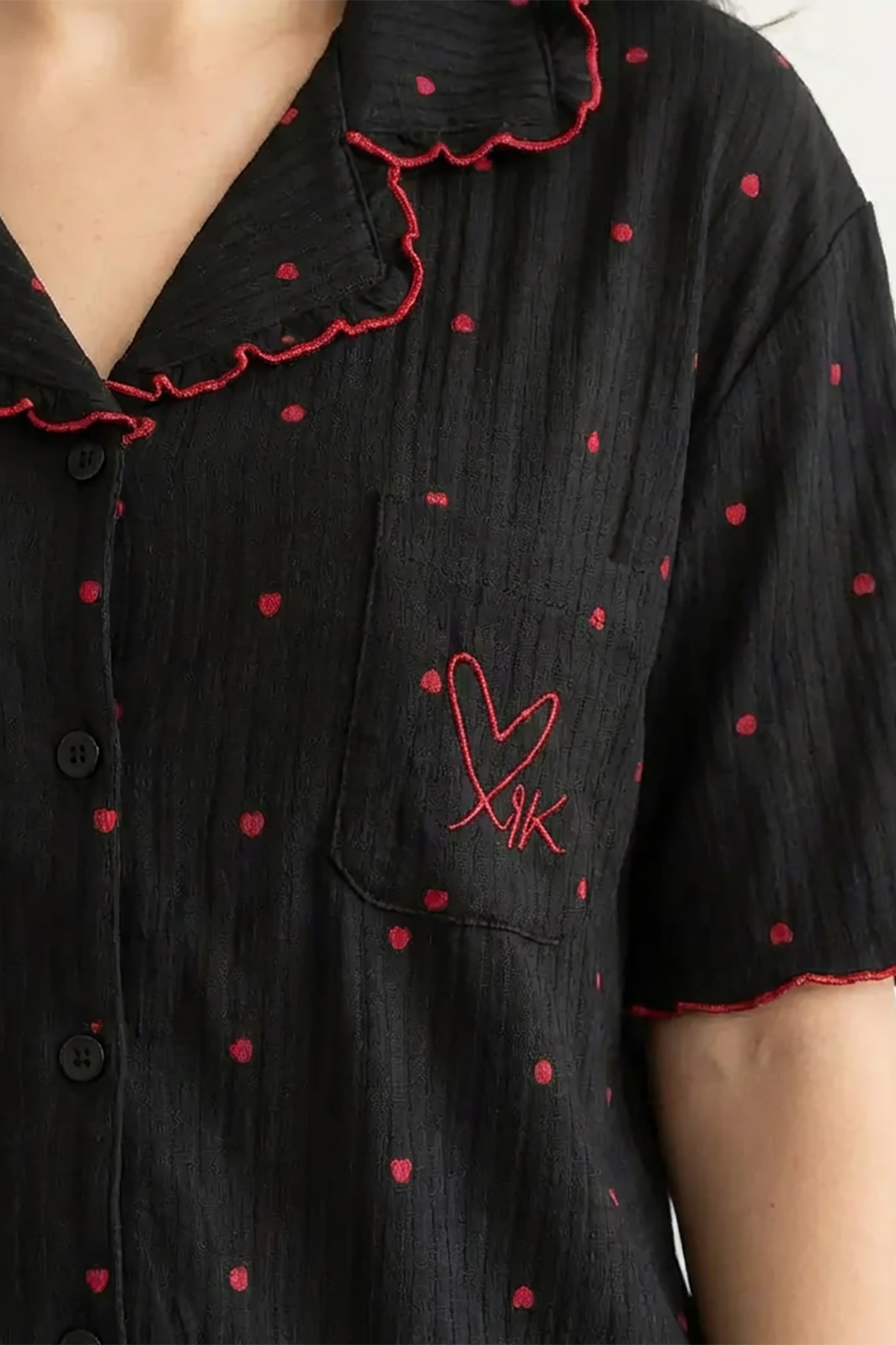 BLS - Pajama set -  Short sleeves with long pants - Black