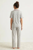 BLS - Pajama set -  Short sleeves with long pants - Grey