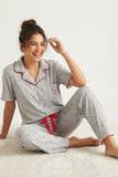 BLS - Pajama set -  Short sleeves with long pants - Grey