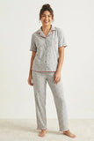 BLS - Pajama set -  Short sleeves with long pants - Grey