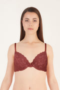 BLS - Passion Wired And Pushup Lace Bra - Cherry