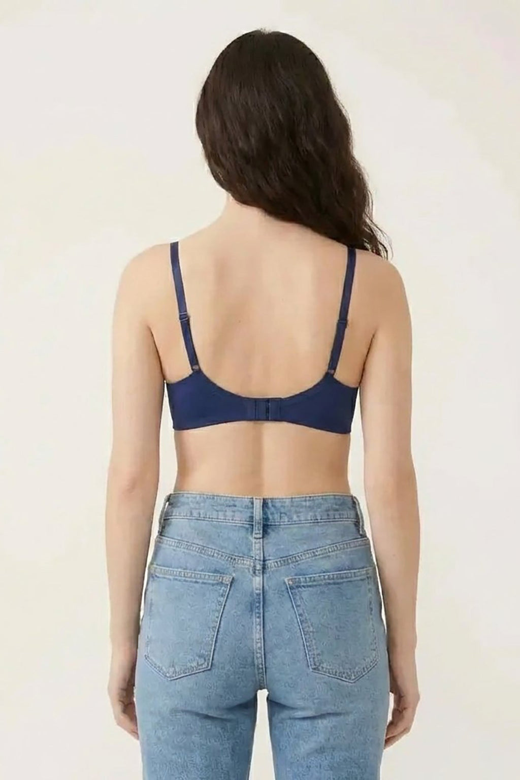 BLS - Pero Wired And Padded Cotton Bra - Navy Blue
