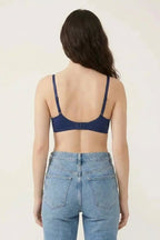 BLS - Pero Wired And Padded Cotton Bra - Navy Blue