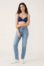BLS - Pero Wired And Padded Cotton Bra - Navy Blue