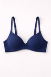 BLS - Pero Wired And Padded Cotton Bra - Navy Blue