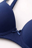 BLS - Pero Wired And Padded Cotton Bra - Navy Blue