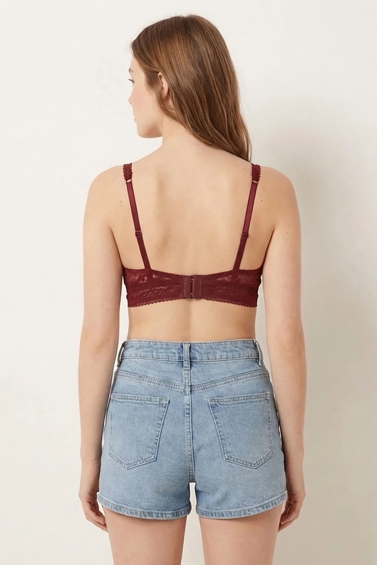 BLS - Pinkie Non Padded Lace Bralette - Burgundy