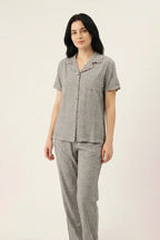 BLS - Ribbed Cotton Pajama Set - Grey