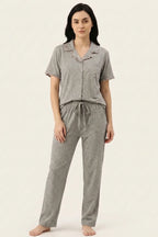 BLS - Ribbed Cotton Pajama Set - Grey