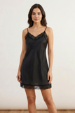 BLS - Satin Lace Dress - Night Black