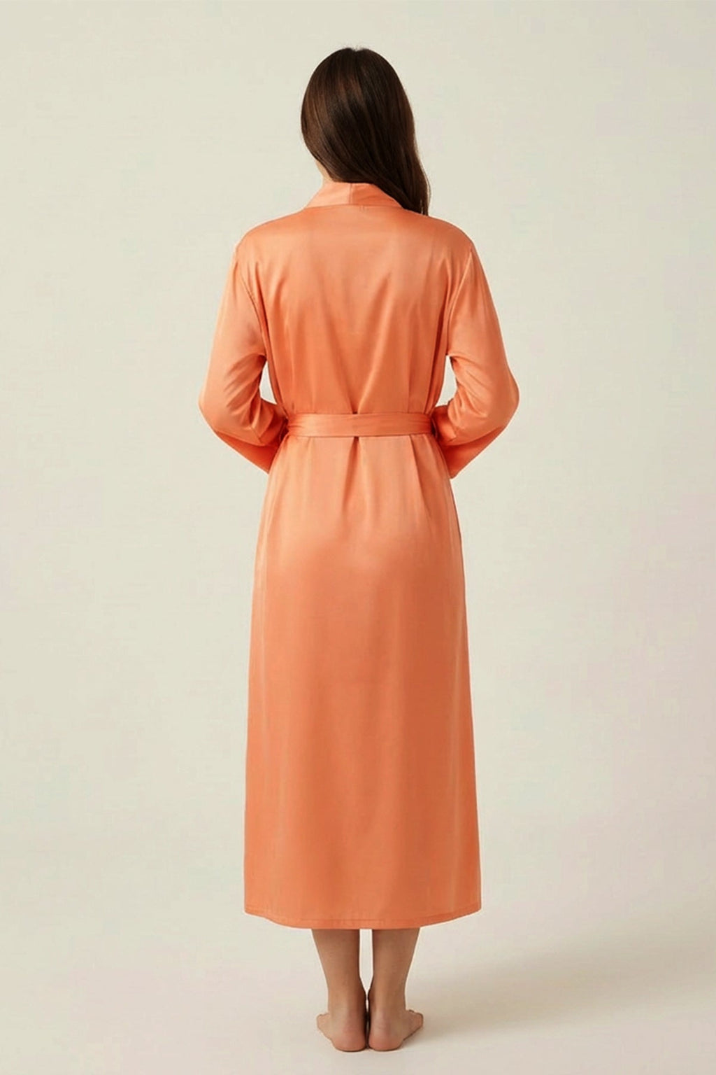 BLS - Satin Long Robe - Powder