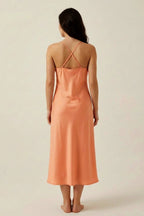 BLS - Satin Midi Length Dress - Powder