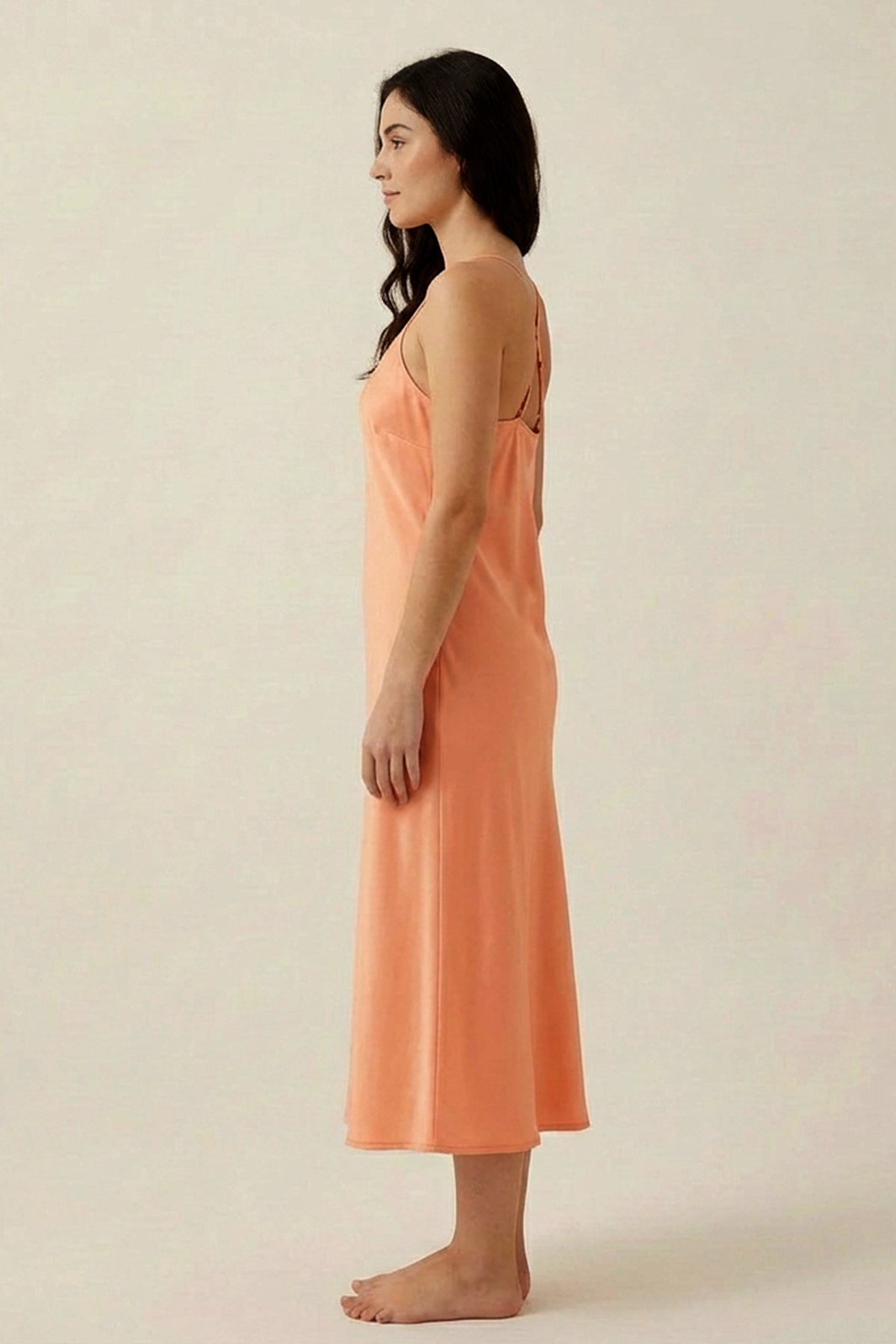 BLS - Satin Midi Length Dress - Powder