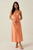 BLS - Satin Midi Length Dress - Powder