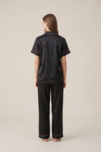 BLS - Heart Print Pajama Set - Black